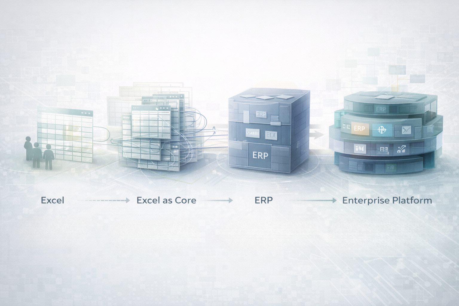 ORIS Solutions - Khi nào nên chuyển từ Excel → ERP → Enterprise Platform?